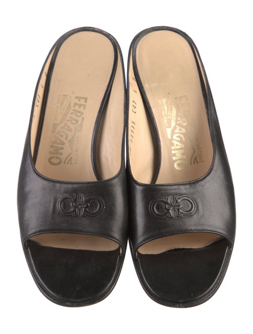 Salvatore Ferragamo GG Embossed Leather Slides