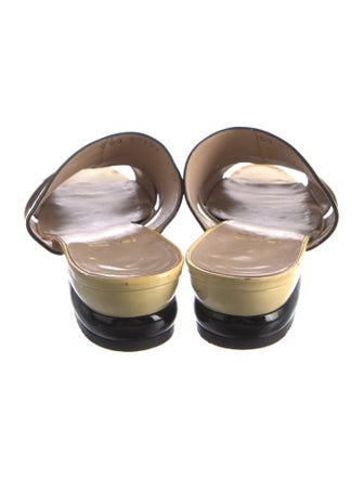 Salvatore Ferragamo Patent Leather Printed Slides