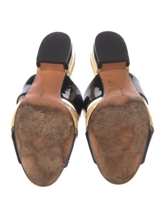 Salvatore Ferragamo Patent Leather Printed Slides