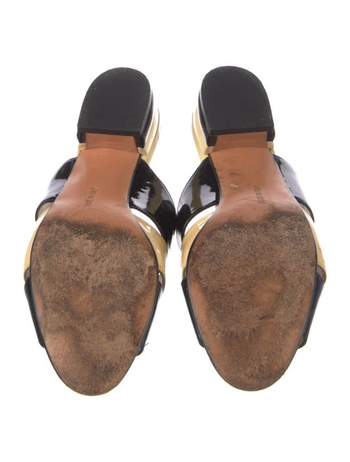 Salvatore Ferragamo Patent Leather Printed Slides