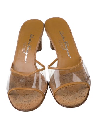 Salvatore Ferragamo Leather Trim Embellishment Slides