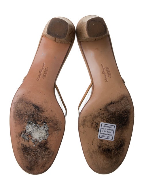 Salvatore Ferragamo Leather Trim Embellishment Slides