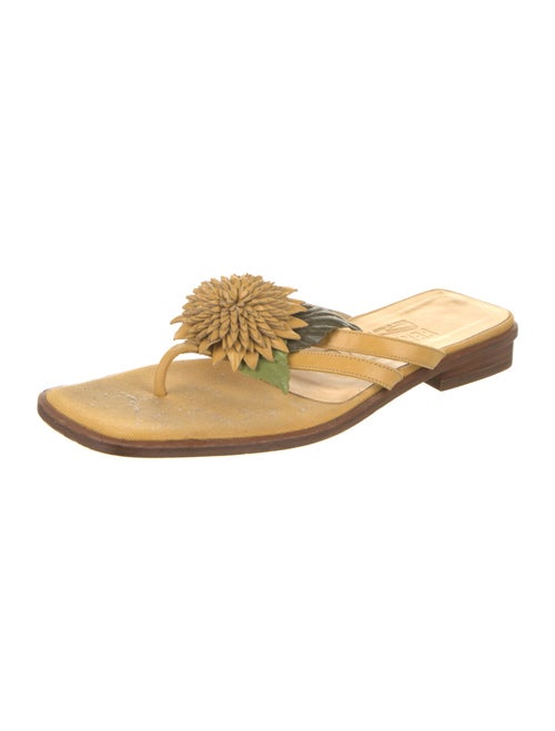 Salvatore Ferragamo Leather Leather Trim Embellishment Slides