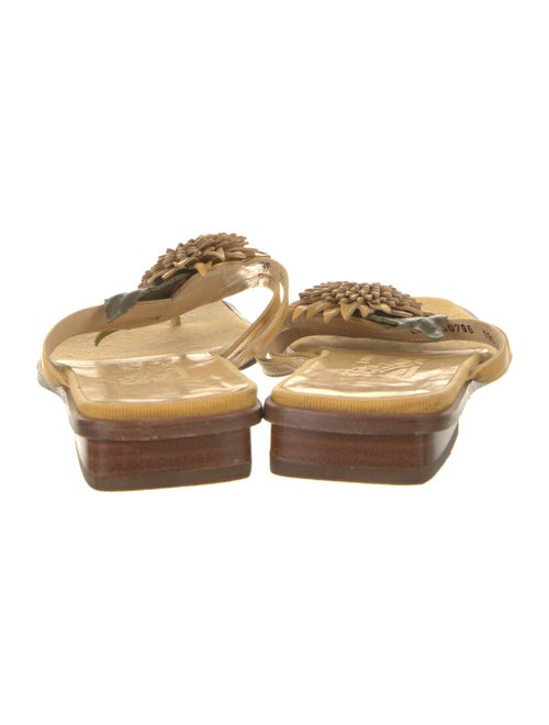 Salvatore Ferragamo Leather Leather Trim Embellishment Slides