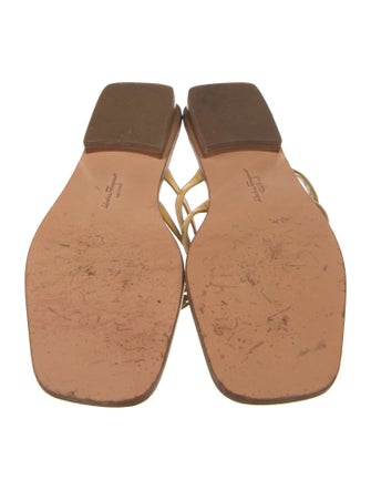 Salvatore Ferragamo Leather Leather Trim Embellishment Slides