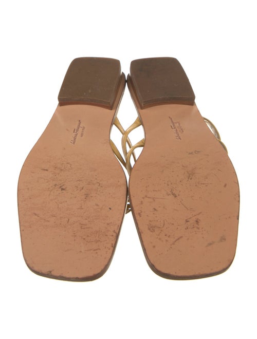 Salvatore Ferragamo Leather Leather Trim Embellishment Slides