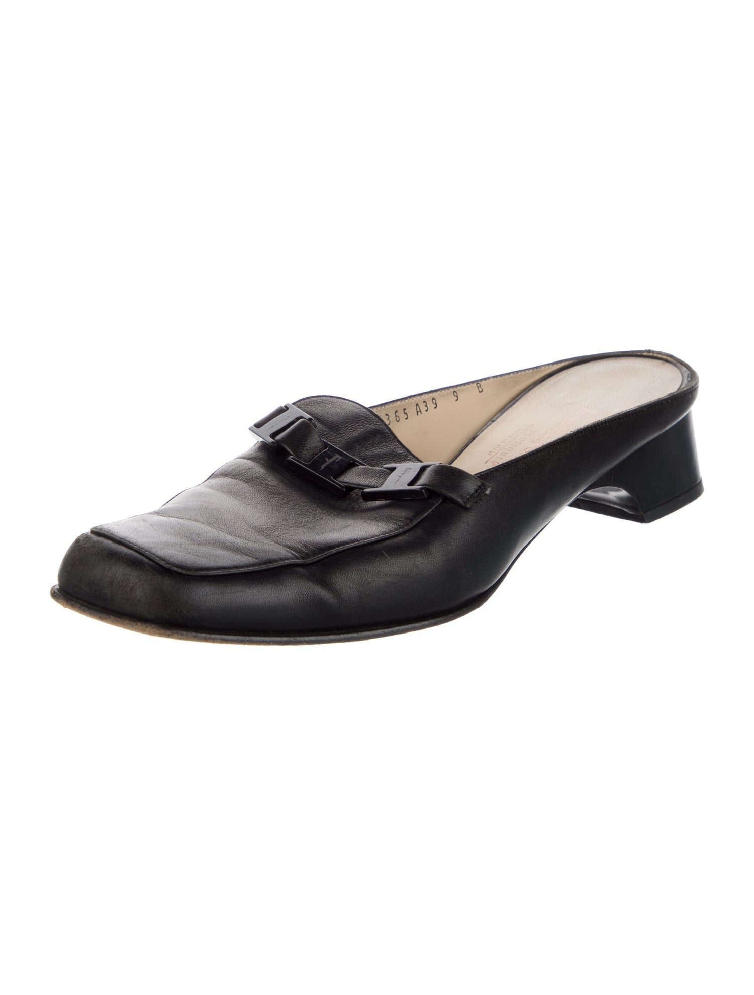 Salvatore Ferragamo Gancini Logo Leather Mules