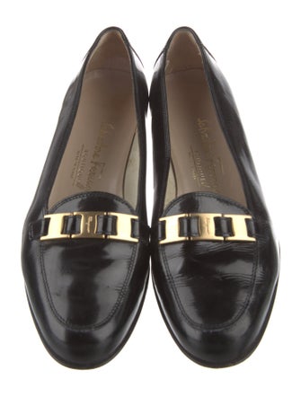 Salvatore Ferragamo Patent Leather Grosgrain Trim Loafers