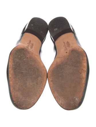 Salvatore Ferragamo Patent Leather Grosgrain Trim Loafers