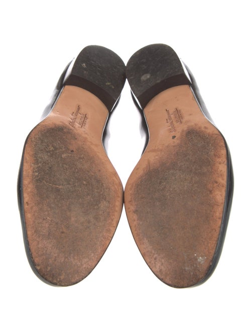 Salvatore Ferragamo Patent Leather Grosgrain Trim Loafers