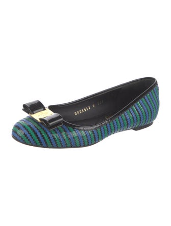 Salvatore Ferragamo Vara Bow Accent Patent Leather Ballet Flats