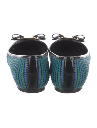 Salvatore Ferragamo Vara Bow Accent Patent Leather Ballet Flats