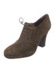 Salvatore Ferragamo Suede Bow Accents Lace-Up Boots