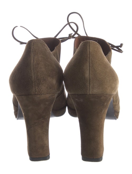 Salvatore Ferragamo Suede Bow Accents Lace-Up Boots