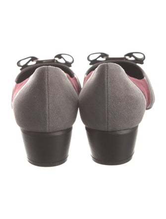 Salvatore Ferragamo Vara Bow Accent Suede Pumps