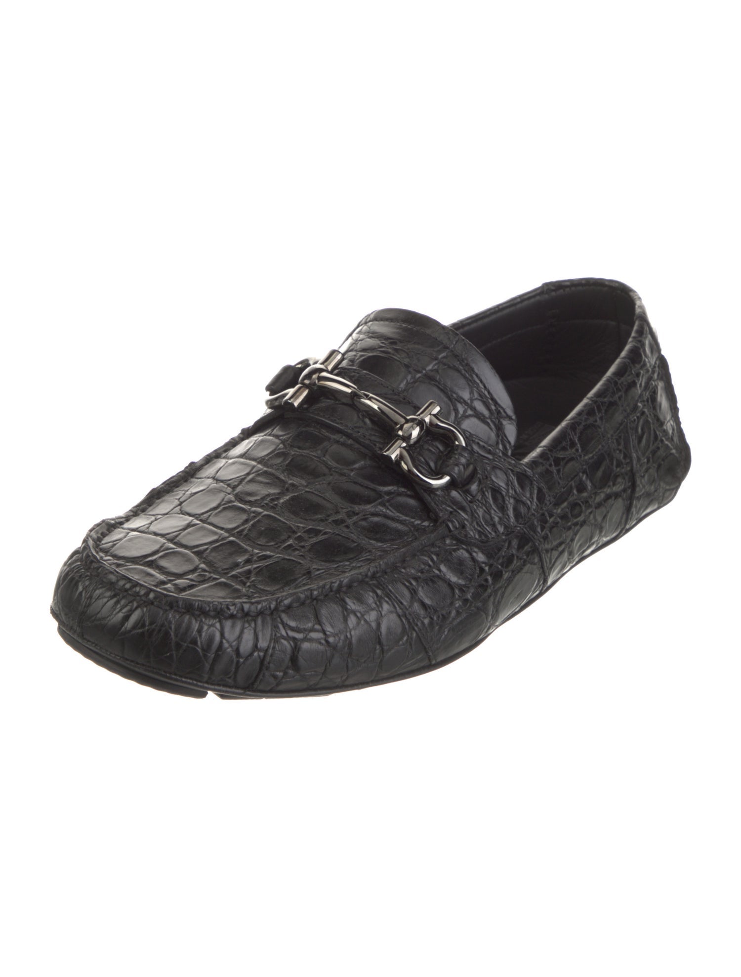 Salvatore Ferragamo Gancini Logo Leather Drivers