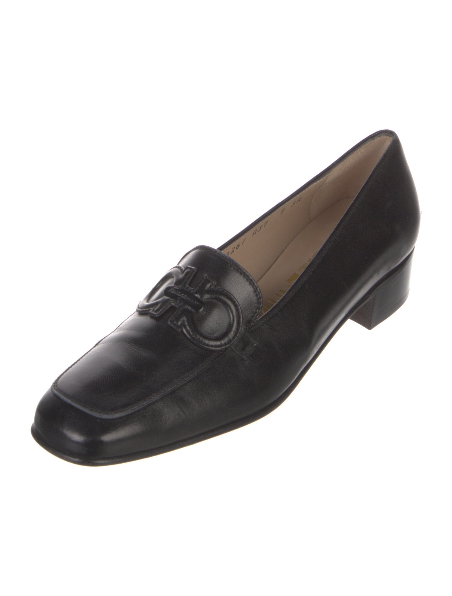 Salvatore Ferragamo Gancini Logo Leather Loafers