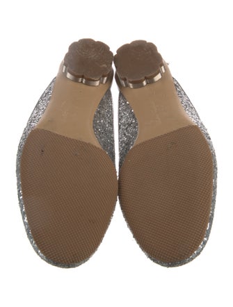 Salvatore Ferragamo Vara Bow Accent Glitter Mules