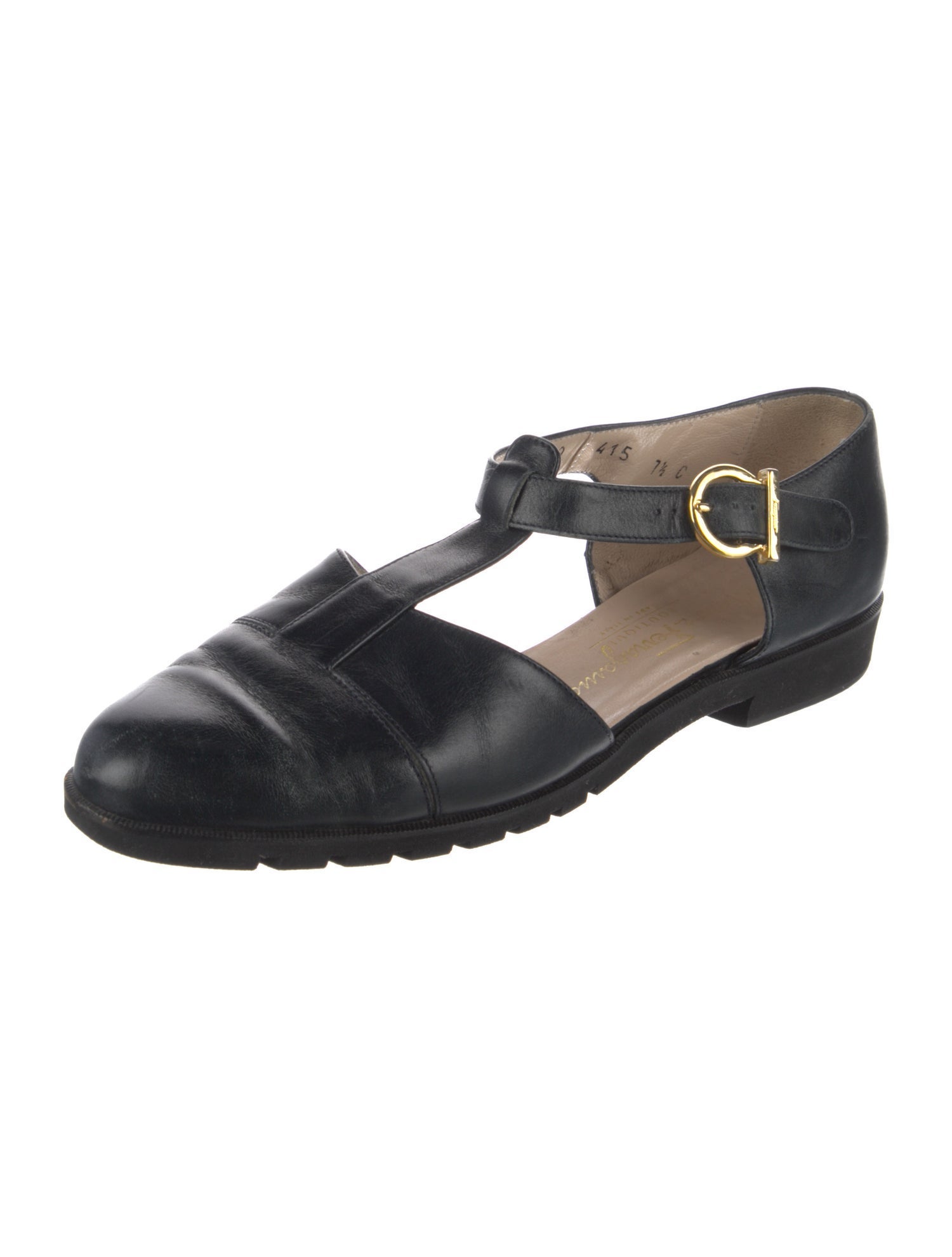 Salvatore Ferragamo Leather D'Orsay Flats