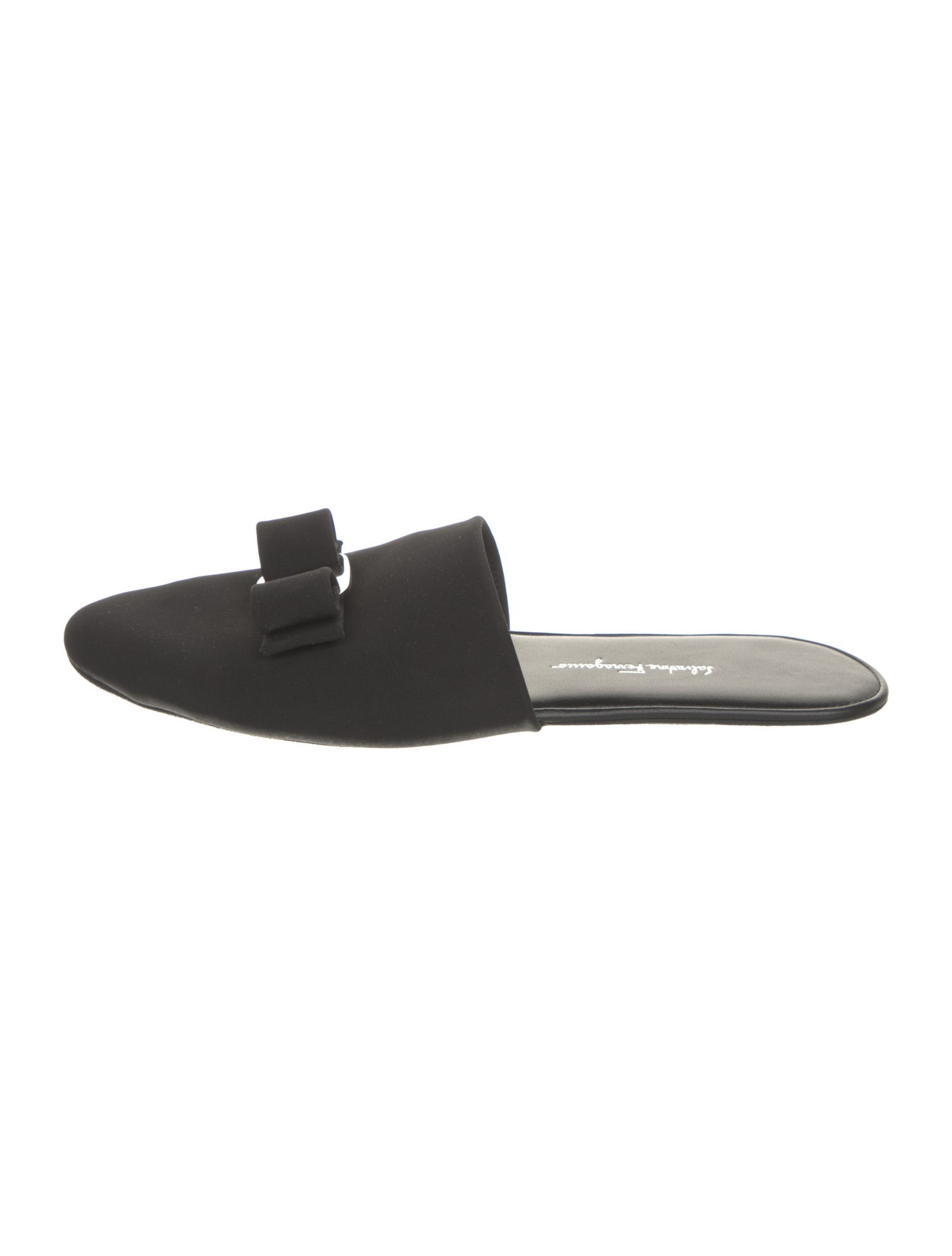 Salvatore Ferragamo Canvas Bow Accents Mules