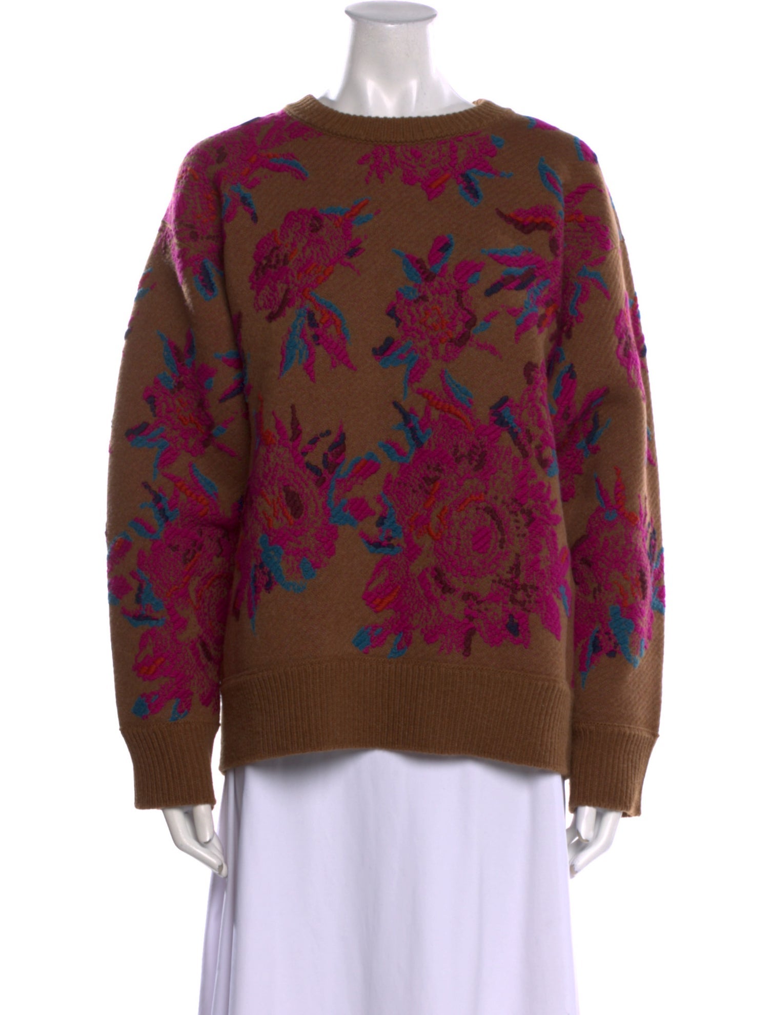 Salvatore Ferragamo Virgin Wool Printed Sweater