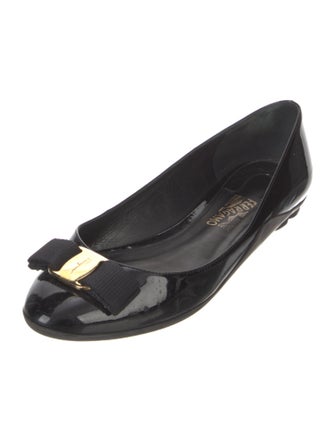 Salvatore Ferragamo Vara Bow Accent Patent Leather Flats