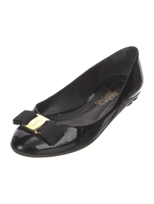 Salvatore Ferragamo Vara Bow Accent Patent Leather Flats