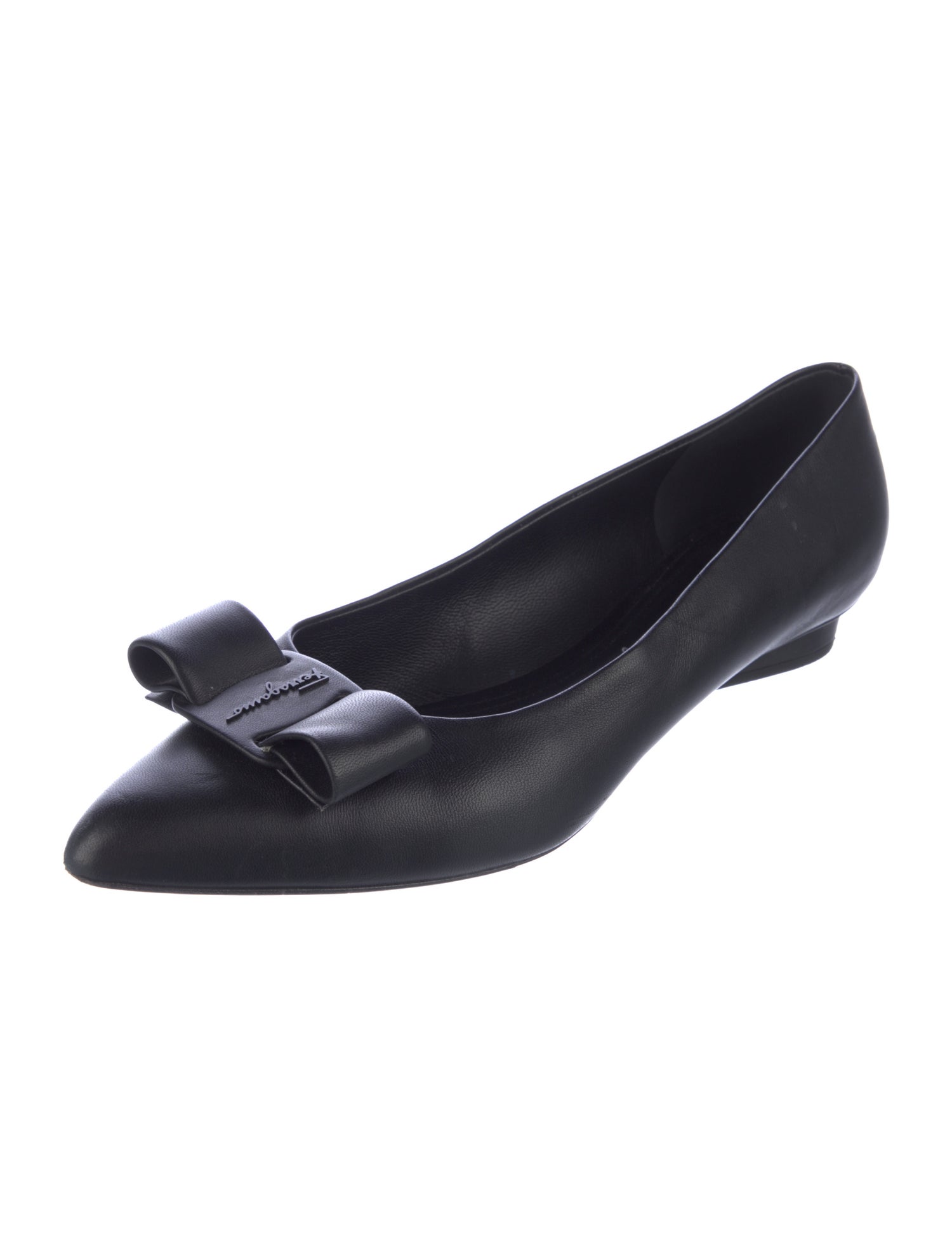 Salvatore Ferragamo Vara Bow Accent Leather Flats