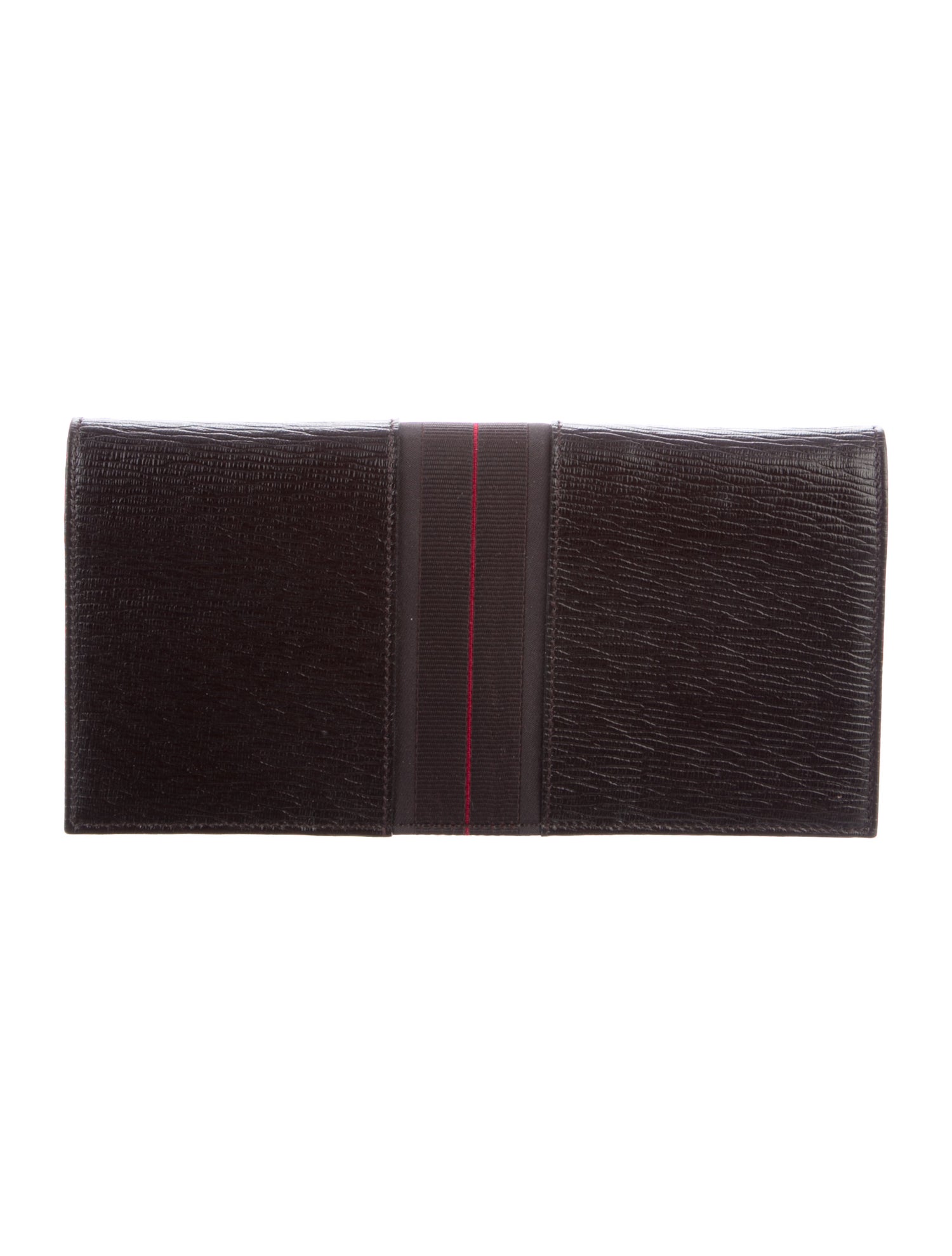 Salvatore Ferragamo Embossed Leather Striped Wallet