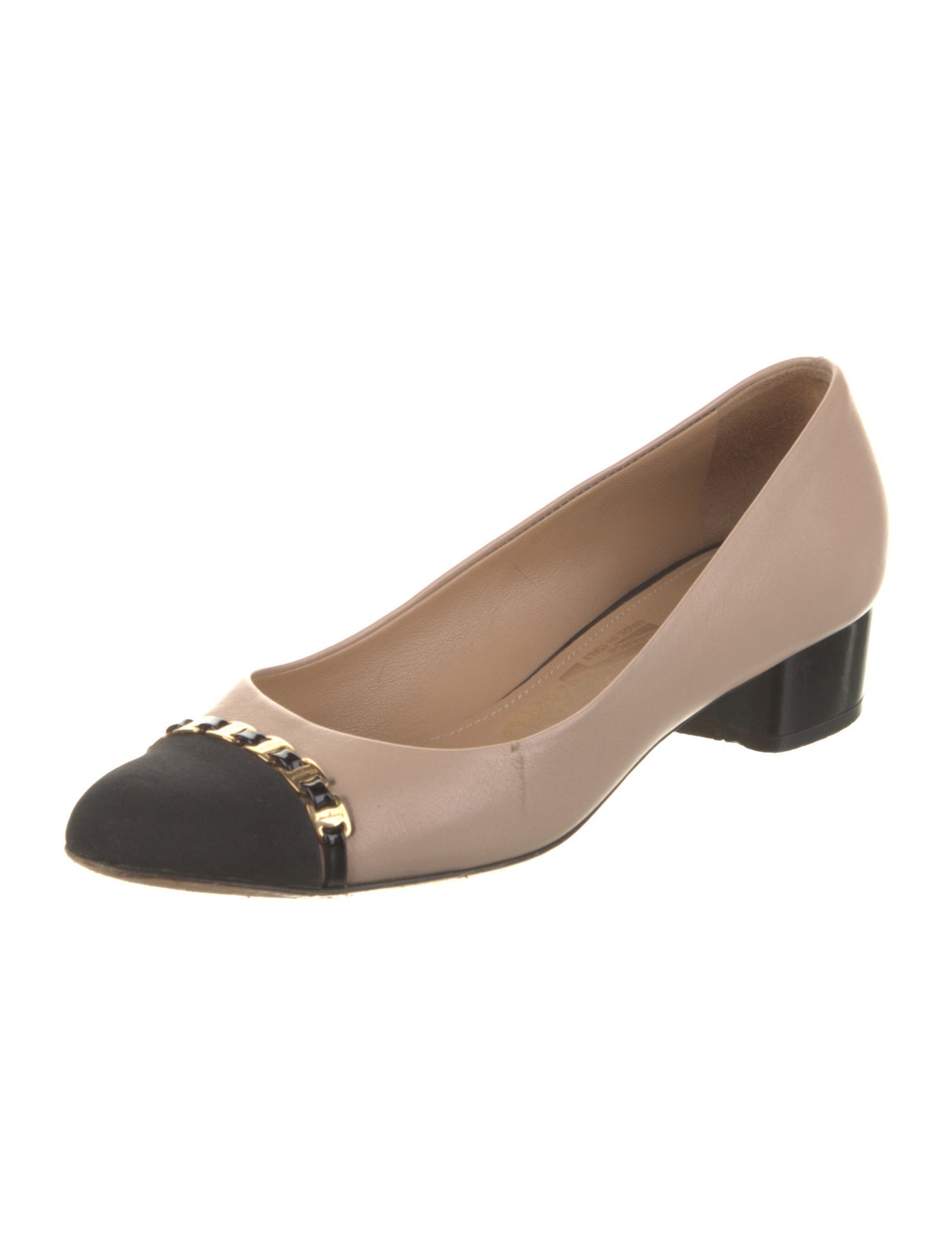 Salvatore Ferragamo Leather Colorblock Pattern Pumps