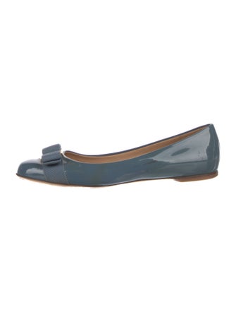 Salvatore Ferragamo Vara Bow Accent Patent Leather Ballet Flats