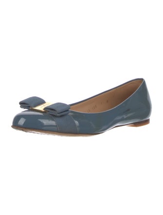 Salvatore Ferragamo Vara Bow Accent Patent Leather Ballet Flats