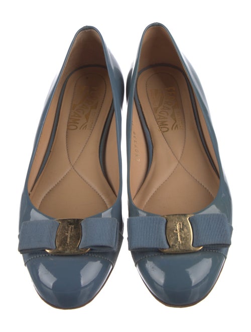 Salvatore Ferragamo Vara Bow Accent Patent Leather Ballet Flats