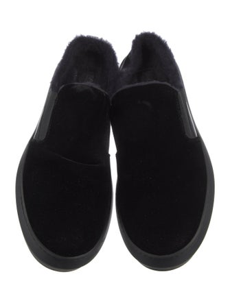 Salvatore Ferragamo Velvet Fur Trim Mules