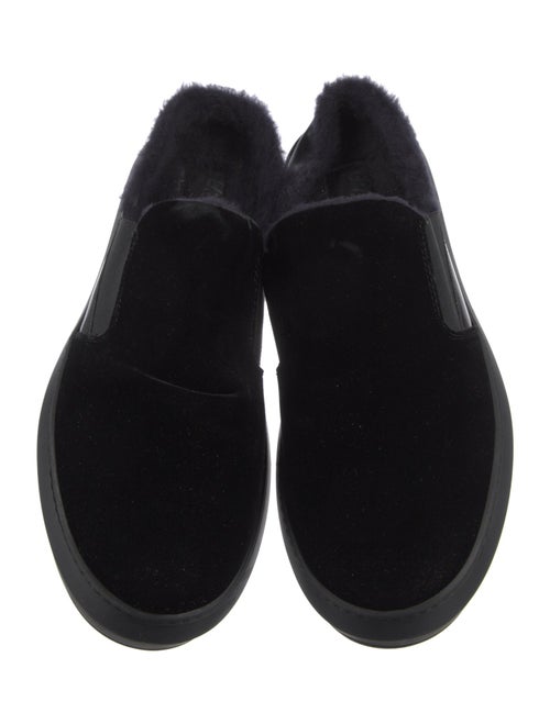 Salvatore Ferragamo Velvet Fur Trim Mules