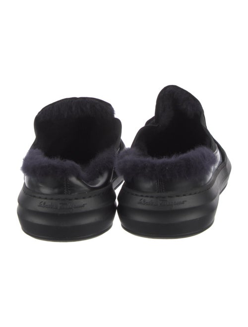 Salvatore Ferragamo Velvet Fur Trim Mules