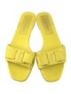 Salvatore Ferragamo Leather Bow Accents Slides