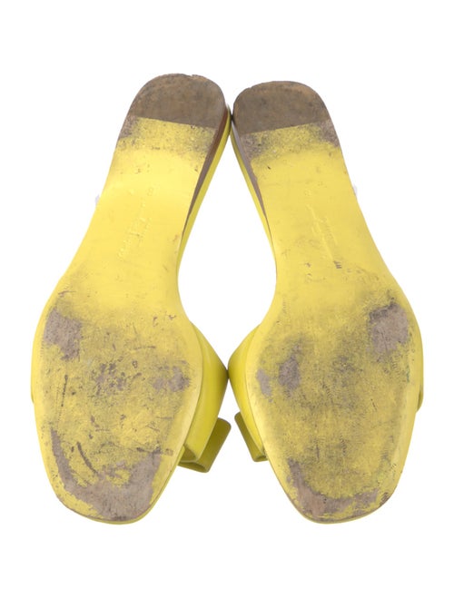 Salvatore Ferragamo Leather Bow Accents Slides