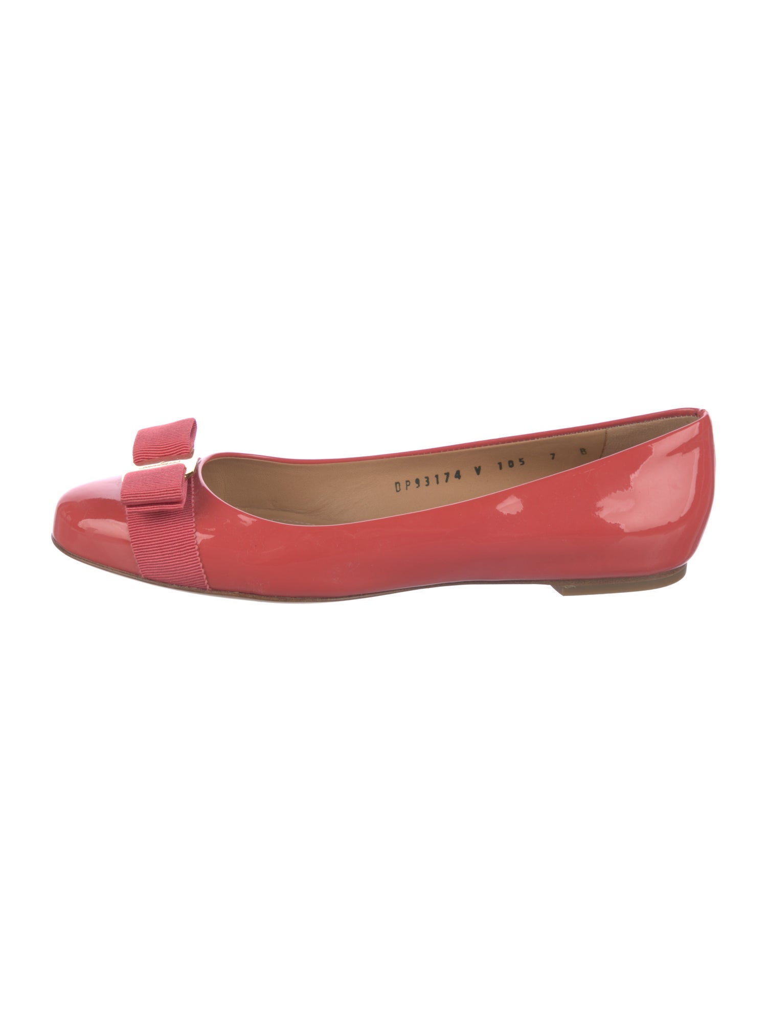Salvatore Ferragamo Vara Bow Accent Patent Leather Ballet Flats