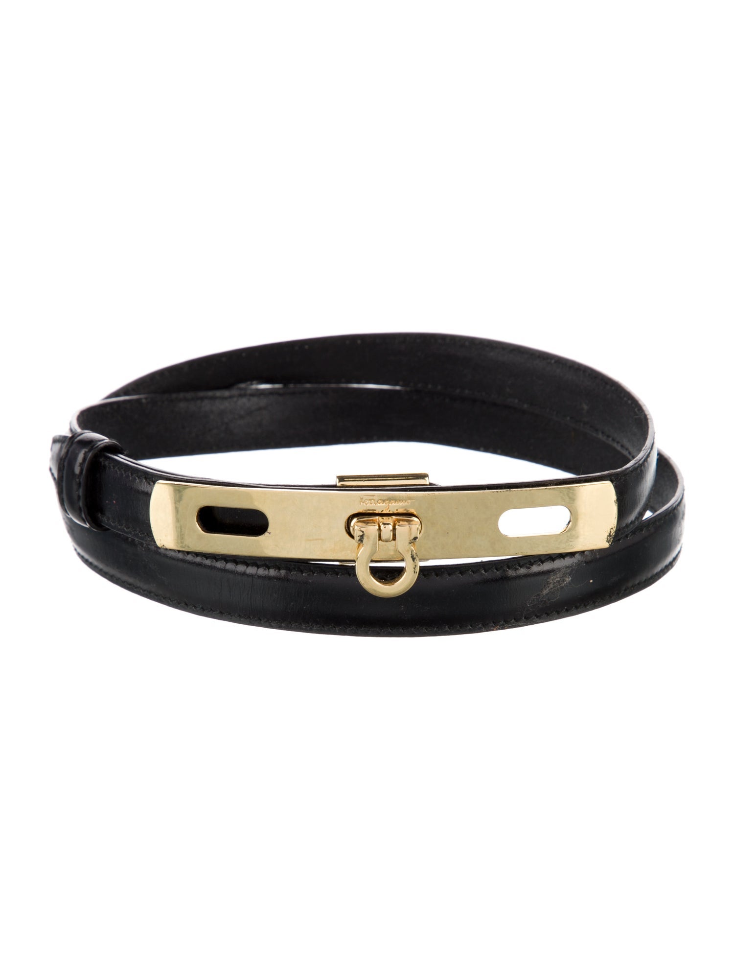Salvatore Ferragamo Skinny Leather Belt