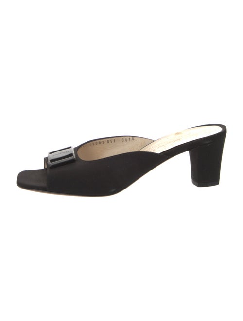 Salvatore Ferragamo Satin Cutout Accent Slides