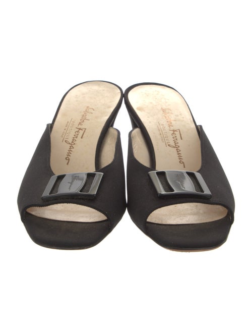 Salvatore Ferragamo Satin Cutout Accent Slides