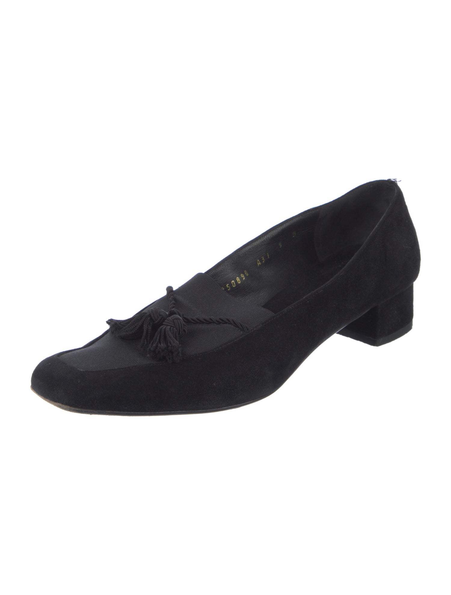 Salvatore Ferragamo Suede Tassel Accents Flats