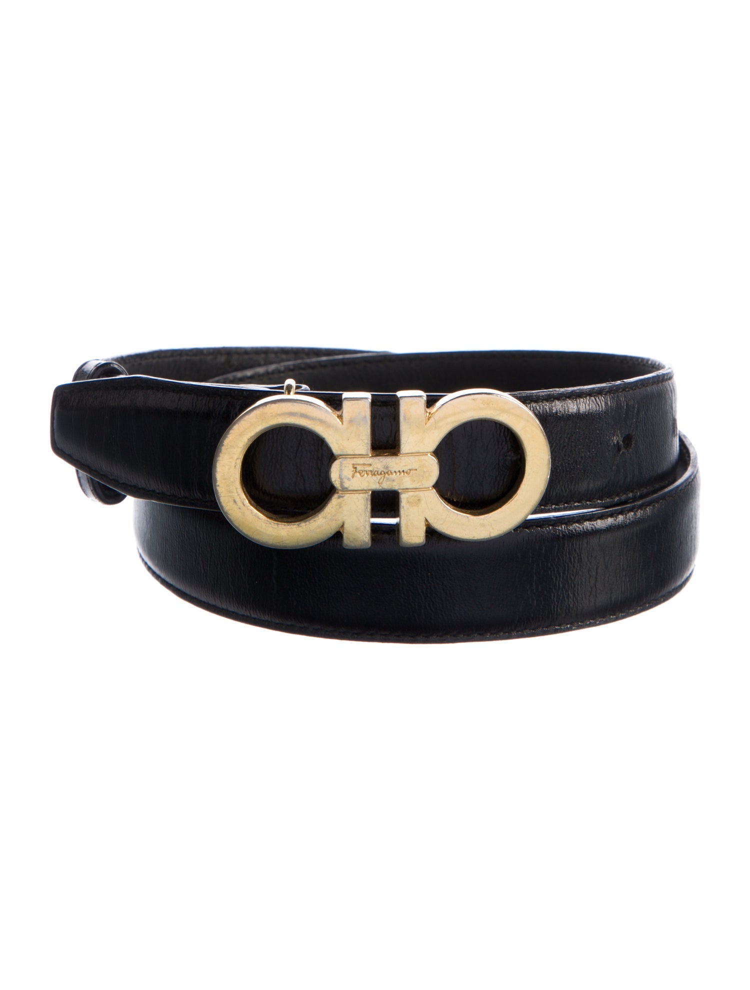 Salvatore Ferragamo Gancini Logo Skinny Belt Kit