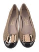 Salvatore Ferragamo Quilted Pattern Suede Ballet Flats