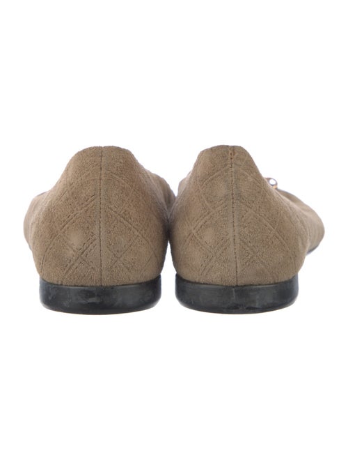 Salvatore Ferragamo Quilted Pattern Suede Ballet Flats