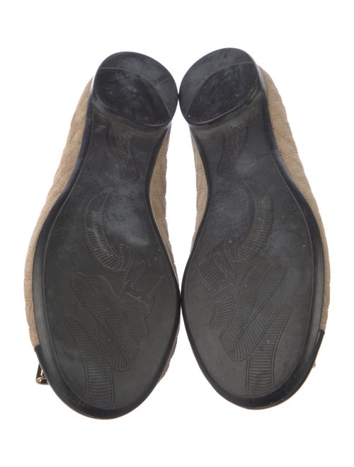 Salvatore Ferragamo Quilted Pattern Suede Ballet Flats