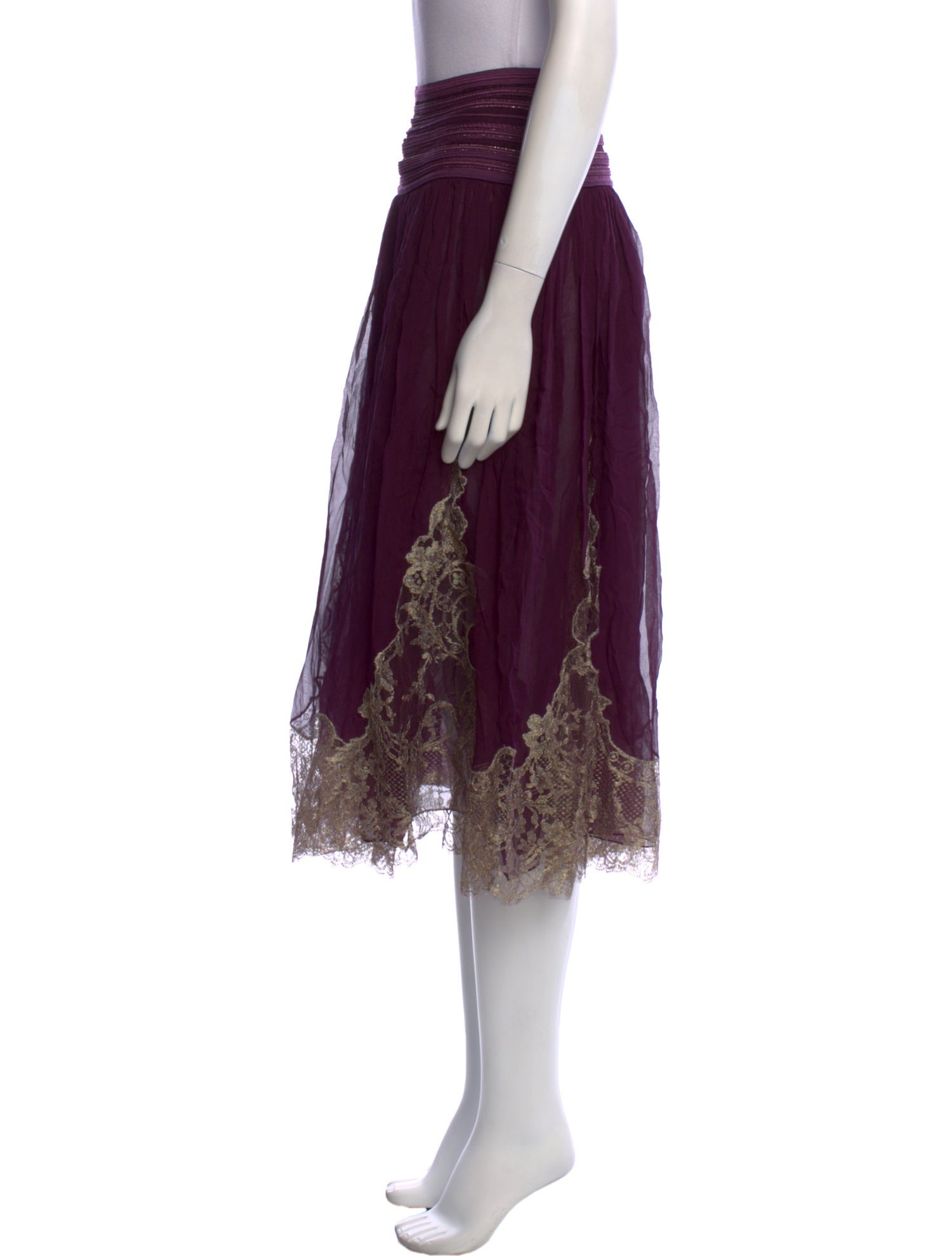 Salvatore Ferragamo Silk Midi Length Skirt w/ Tags