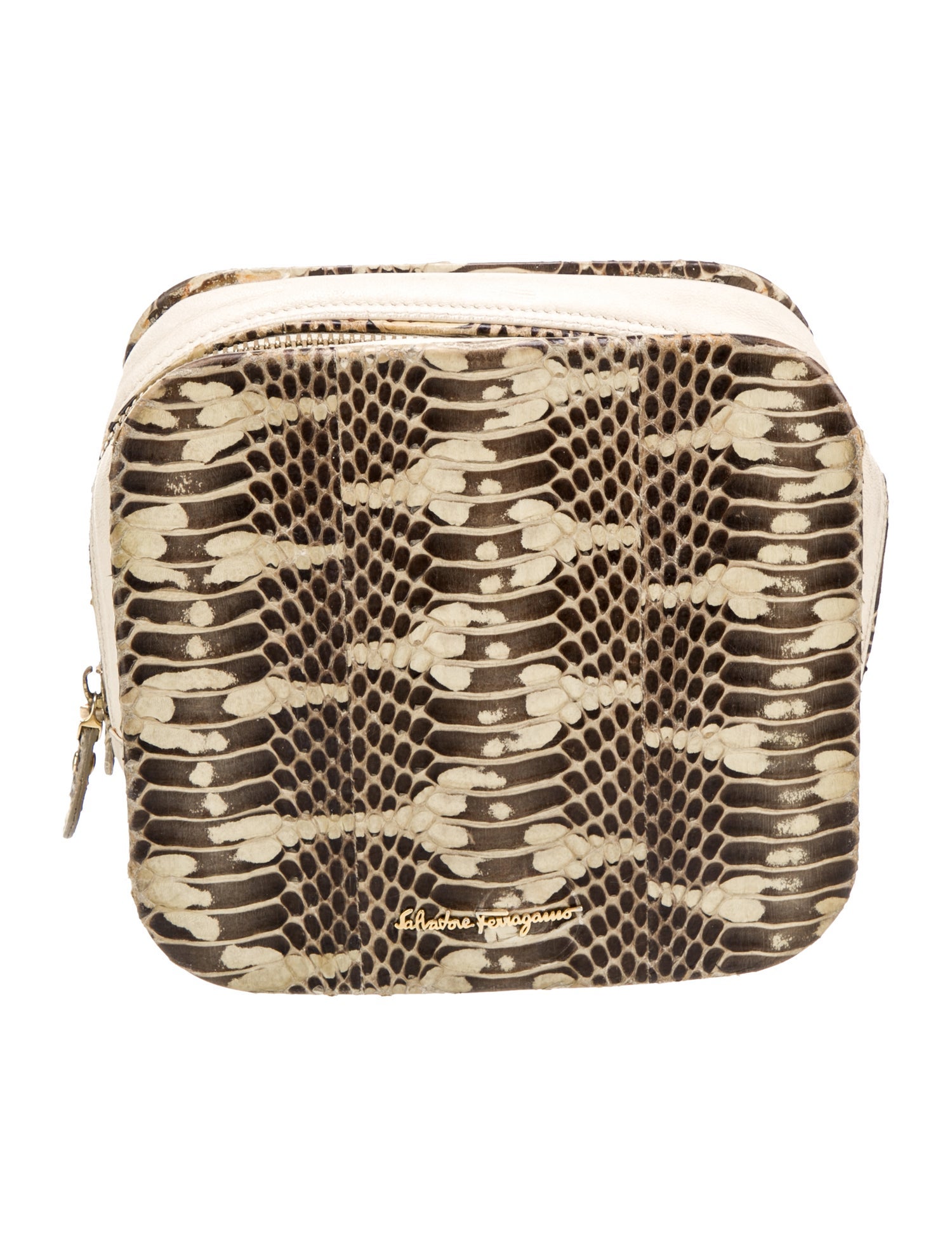 Salvatore Ferragamo Embossed Leather Minaudière