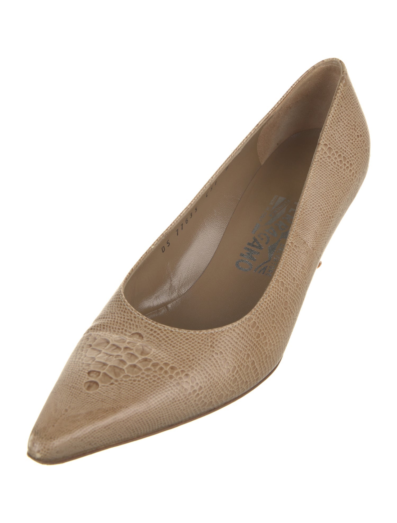 Salvatore Ferragamo Leather Animal Print Pumps